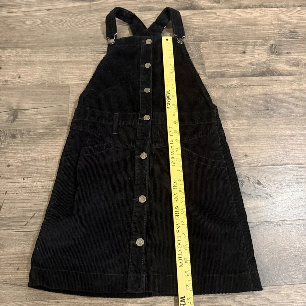 Gap Denim Girls XL Black Corduroy Overall Dress Button Front Pinafore Skirtall